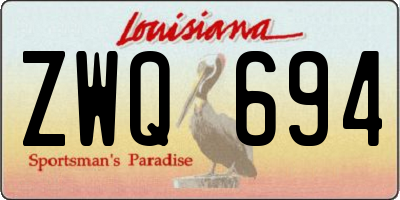 LA license plate ZWQ694