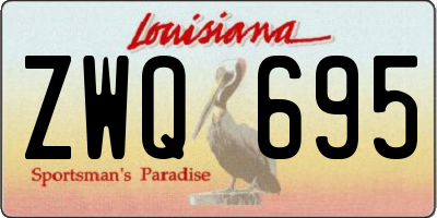 LA license plate ZWQ695