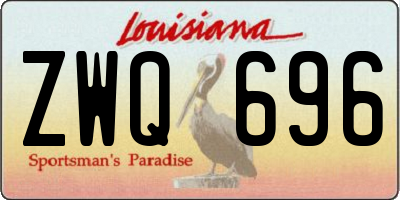 LA license plate ZWQ696