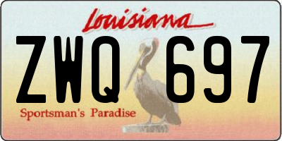 LA license plate ZWQ697