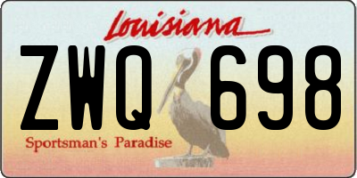 LA license plate ZWQ698