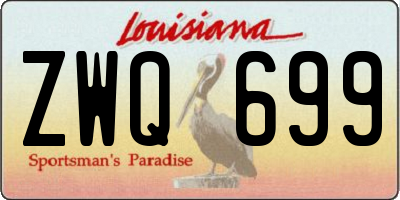 LA license plate ZWQ699