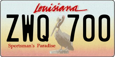 LA license plate ZWQ700