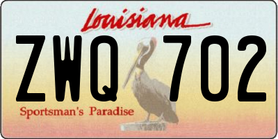 LA license plate ZWQ702