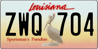 LA license plate ZWQ704