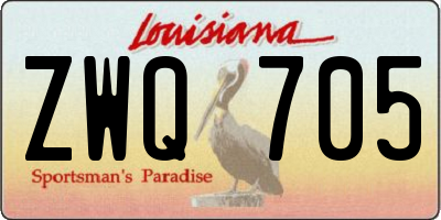 LA license plate ZWQ705