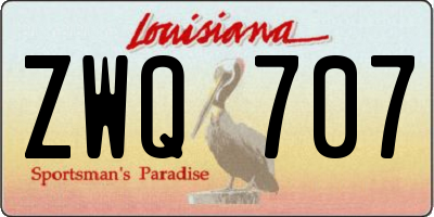 LA license plate ZWQ707