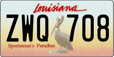 LA license plate ZWQ708