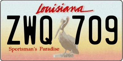 LA license plate ZWQ709