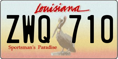 LA license plate ZWQ710