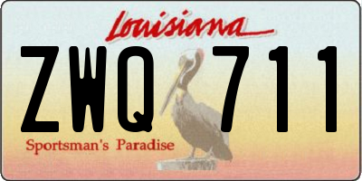 LA license plate ZWQ711