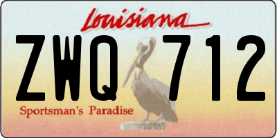 LA license plate ZWQ712