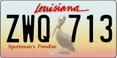 LA license plate ZWQ713