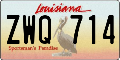 LA license plate ZWQ714