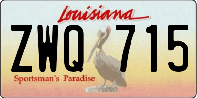 LA license plate ZWQ715