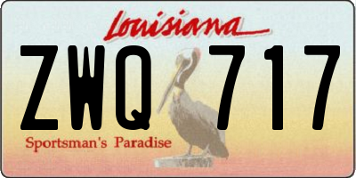 LA license plate ZWQ717