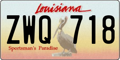 LA license plate ZWQ718