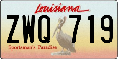 LA license plate ZWQ719