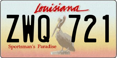 LA license plate ZWQ721