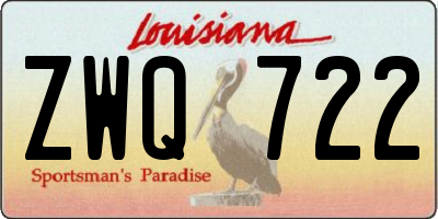 LA license plate ZWQ722