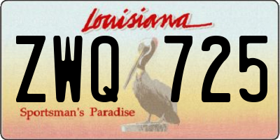 LA license plate ZWQ725