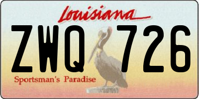 LA license plate ZWQ726