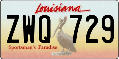 LA license plate ZWQ729