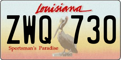 LA license plate ZWQ730