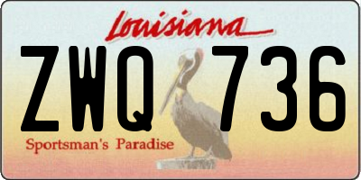 LA license plate ZWQ736