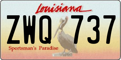 LA license plate ZWQ737