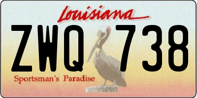 LA license plate ZWQ738