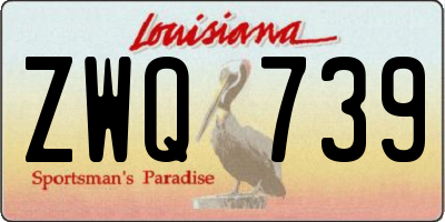 LA license plate ZWQ739