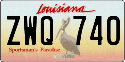 LA license plate ZWQ740