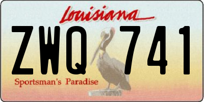 LA license plate ZWQ741