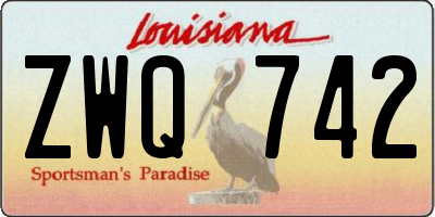 LA license plate ZWQ742