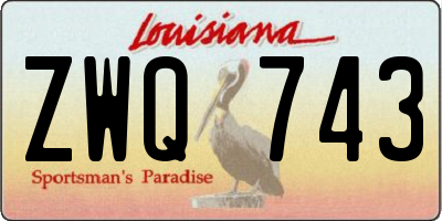 LA license plate ZWQ743