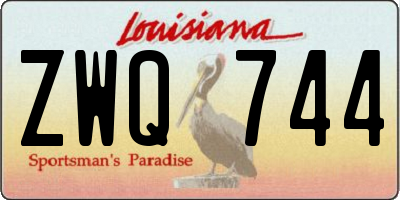 LA license plate ZWQ744