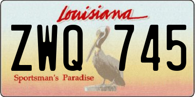 LA license plate ZWQ745