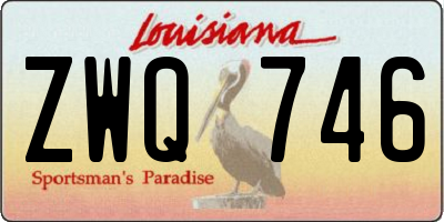 LA license plate ZWQ746