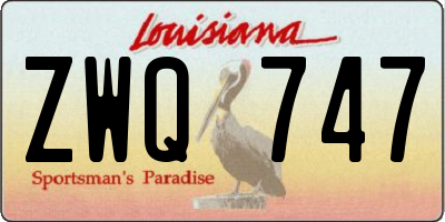 LA license plate ZWQ747