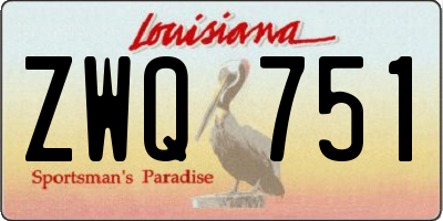 LA license plate ZWQ751