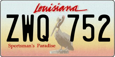 LA license plate ZWQ752