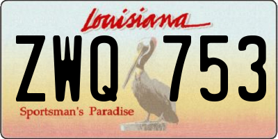 LA license plate ZWQ753