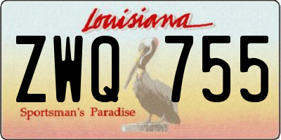 LA license plate ZWQ755