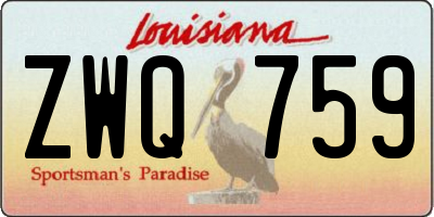 LA license plate ZWQ759