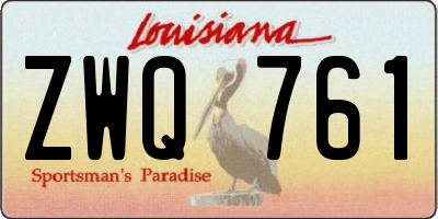 LA license plate ZWQ761