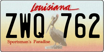 LA license plate ZWQ762