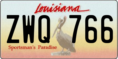 LA license plate ZWQ766