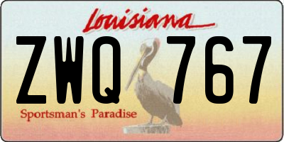 LA license plate ZWQ767