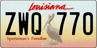 LA license plate ZWQ770